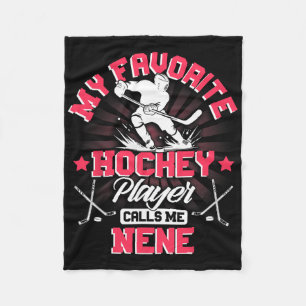 Hockey Player Ice My Favorite Hockey Player Calls  Fleece Blanket