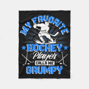 Hockey Player Ice My Favorite Hockey Player Calls  Fleece Blanket