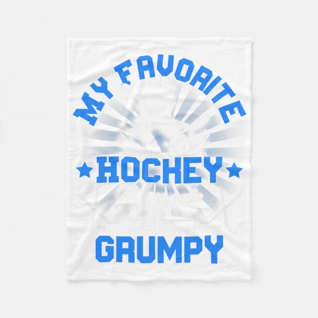 Hockey Player Ice My Favorite Hockey Player Calls  Fleece Blanket (Front)