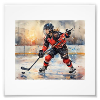 Hockey Player in Action,  Photo Print