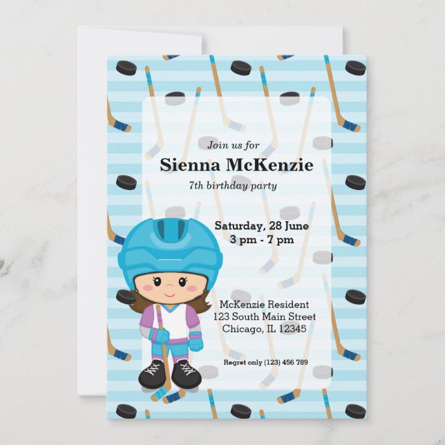 Hockey player invitation (Front)