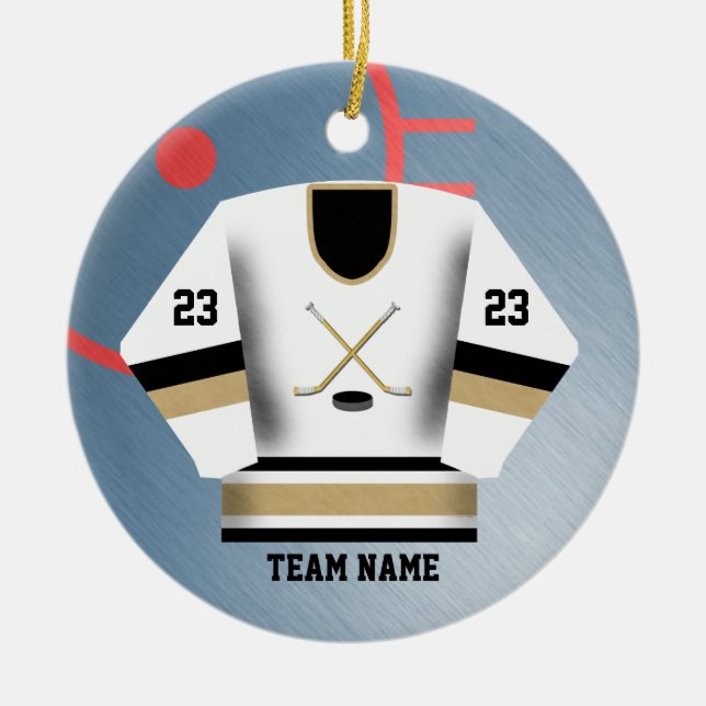 Hockey Player Jersey Ornament (Front)