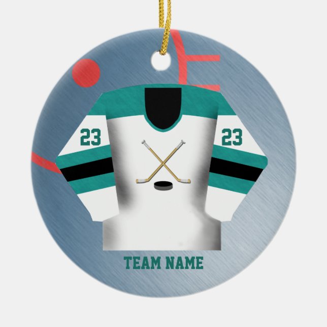 Hockey Player Jersey Ornament (Front)