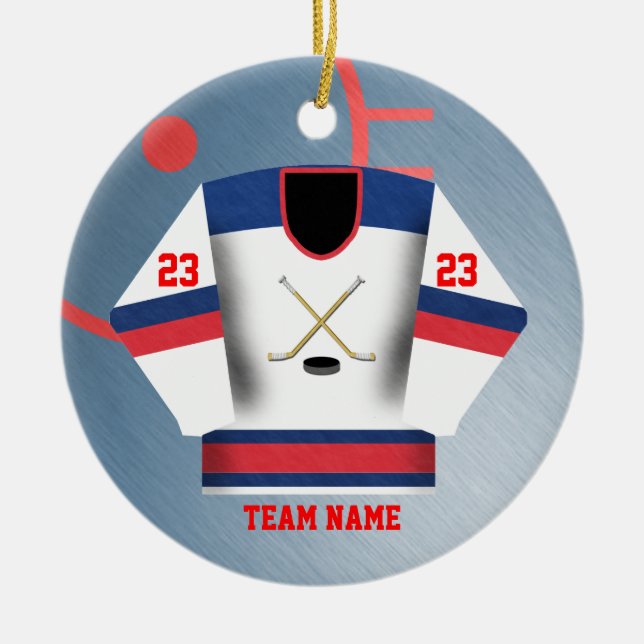 Hockey Player Jersey Ornament (Front)