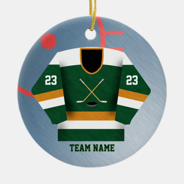 Hockey Player Jersey Ornament (Front)