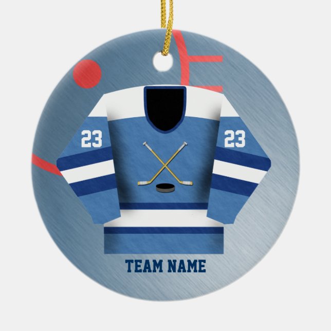 Hockey Player Jersey Ornament (Front)