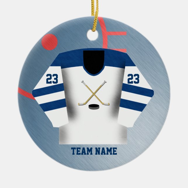 Hockey Player Jersey Ornament (Front)
