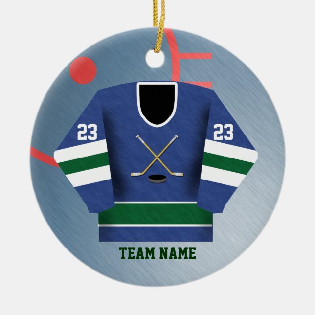 Hockey Player Jersey Ornament (Front)