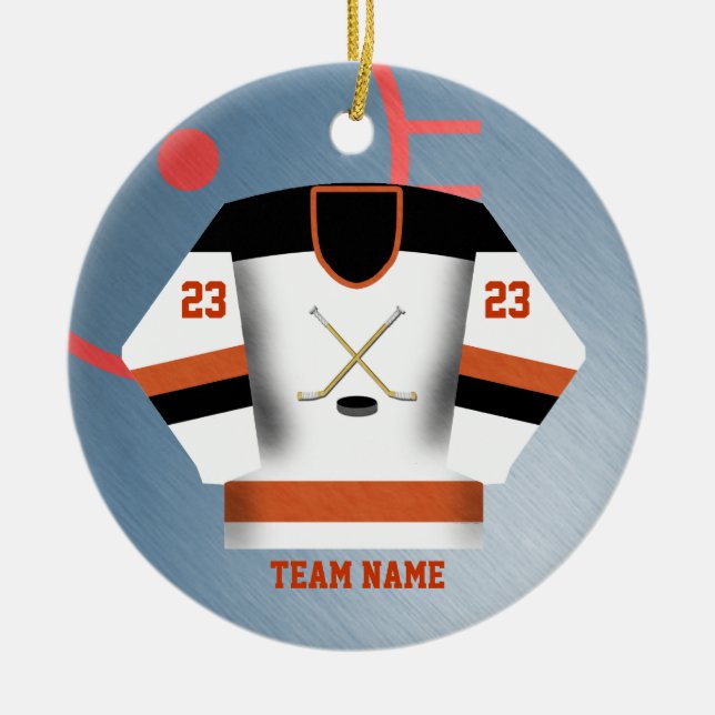 Hockey Player Jersey Ornament (Front)