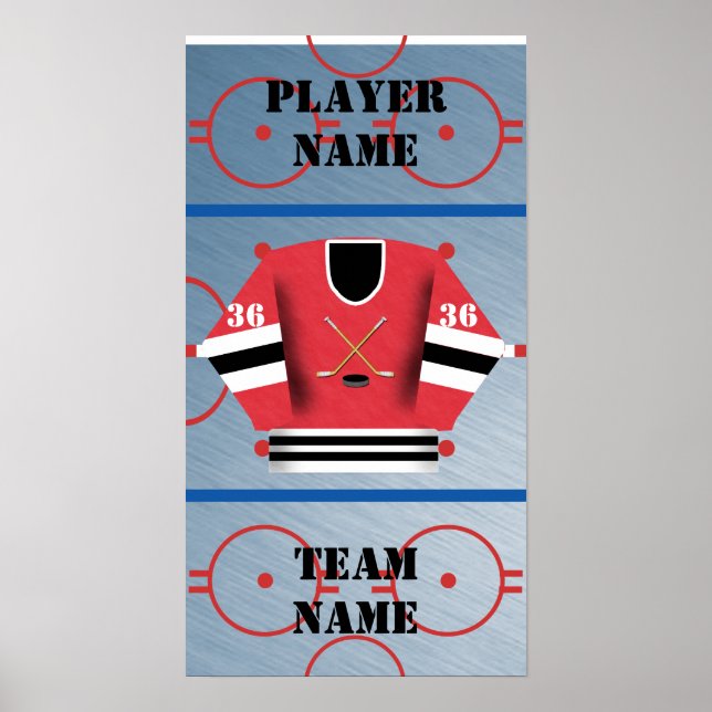 Hockey Player Jersey Poster (Front)