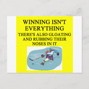 hockey player joke postcard