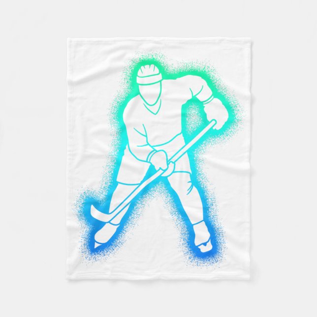 Hockey Player Kids Men Boys Ice Hockey  Fleece Blanket (Front)