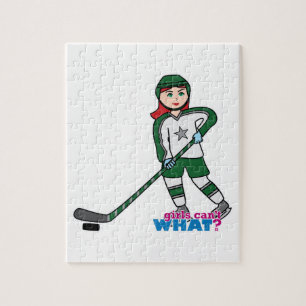 Hockey Player Light/Red Jigsaw Puzzle
