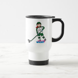 Hockey Player Light/Red Travel Mug