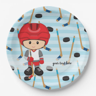 Hockey player paper plate