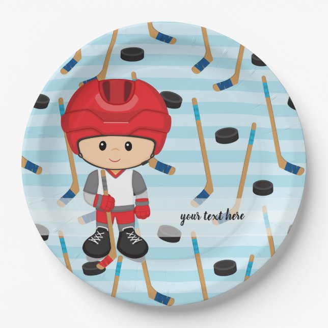 Hockey player paper plate (Front)