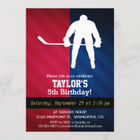 Hockey Player; Red, White, and Blue