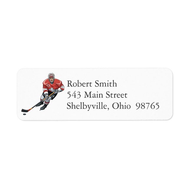 Hockey Player Return Address Labels (Front)
