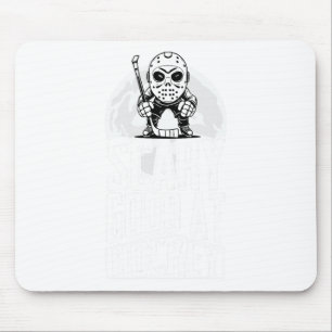 Hockey Player Scary Sports Lover Ice Hockey Hallow Mouse Mat