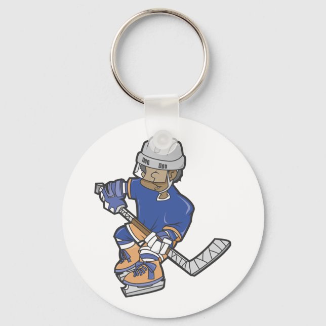 Hockey Player Skates Key Ring (Front)