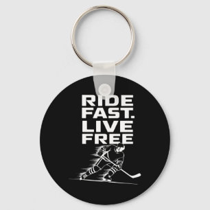Hockey Player Skating Power Key Ring