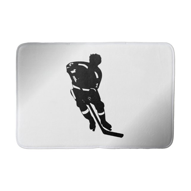 Hockey Player Sport Design Bath Mat (Front)