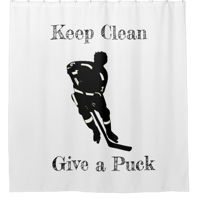 Hockey Player Sport Design Shower Curtain (Front)