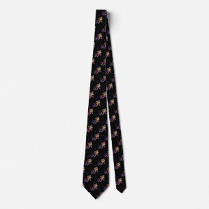 Hockey Player Sport Multicolored Black Background Tie
