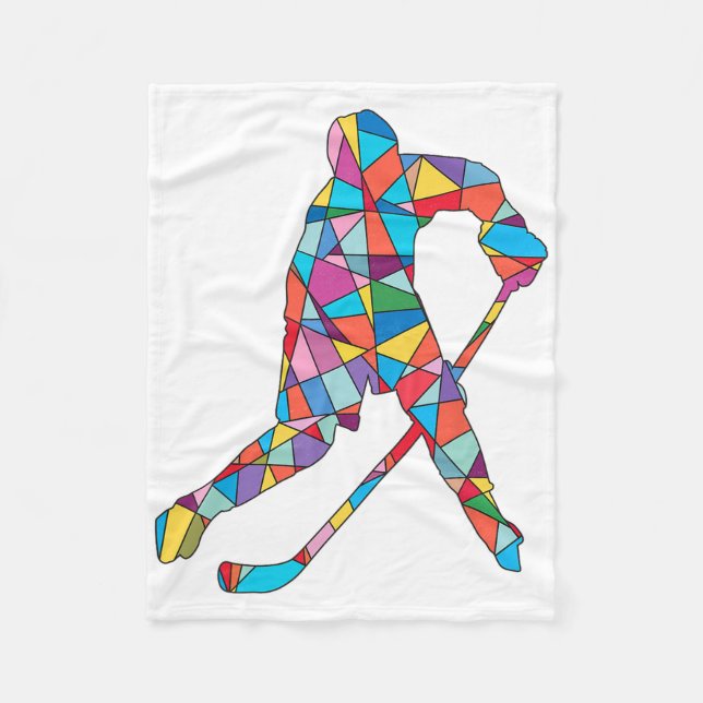 Hockey Player Sports Kids Men Boys Ice Hockey  Fleece Blanket (Front)