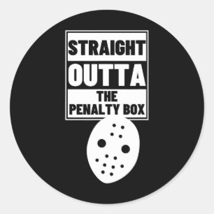 Hockey Player Straight Outta Penalty Box Funny Ice Classic Round Sticker