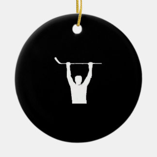 Hockey Player the puck stops here Ceramic Tree Decoration
