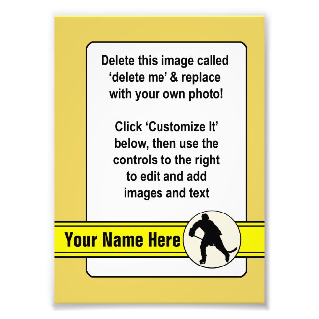 Hockey Player Trading Card Template Poster (Front)