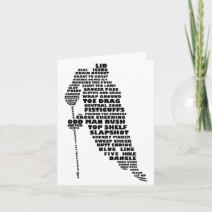 Hockey Player Tygraphy Art  Card