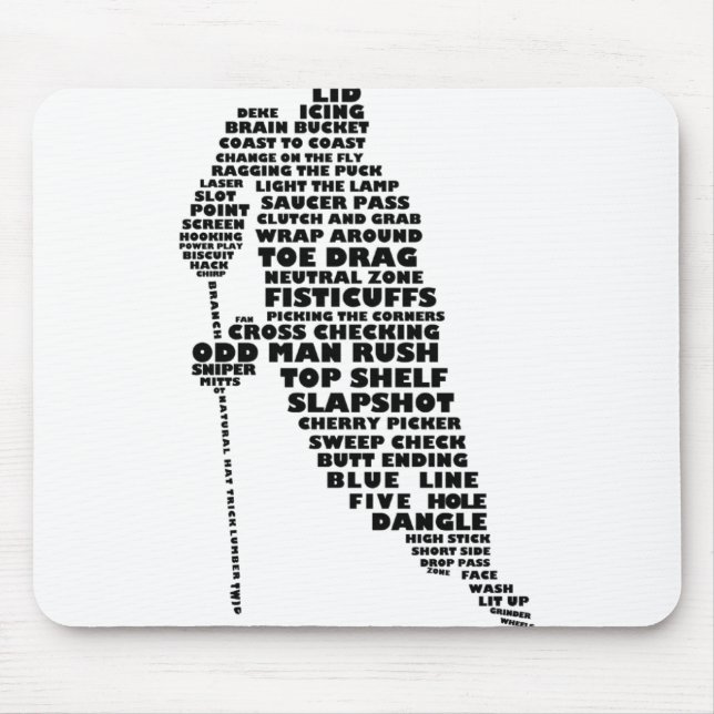 Hockey Player Tygraphy Art  Mouse Mat (Front)