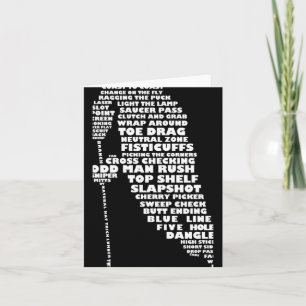 Hockey Player Tygraphy Childrens T Shirt  Card