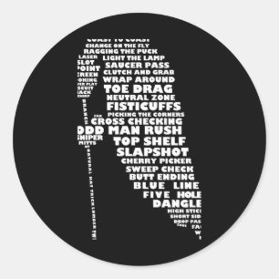 Hockey Player Tygraphy Childrens T Shirt  Classic Round Sticker