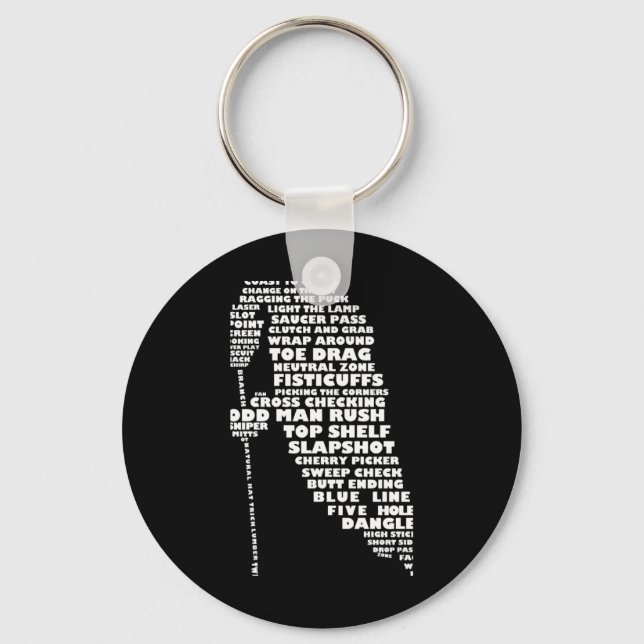 Hockey Player Tygraphy Childrens T Shirt  Key Ring (Front)