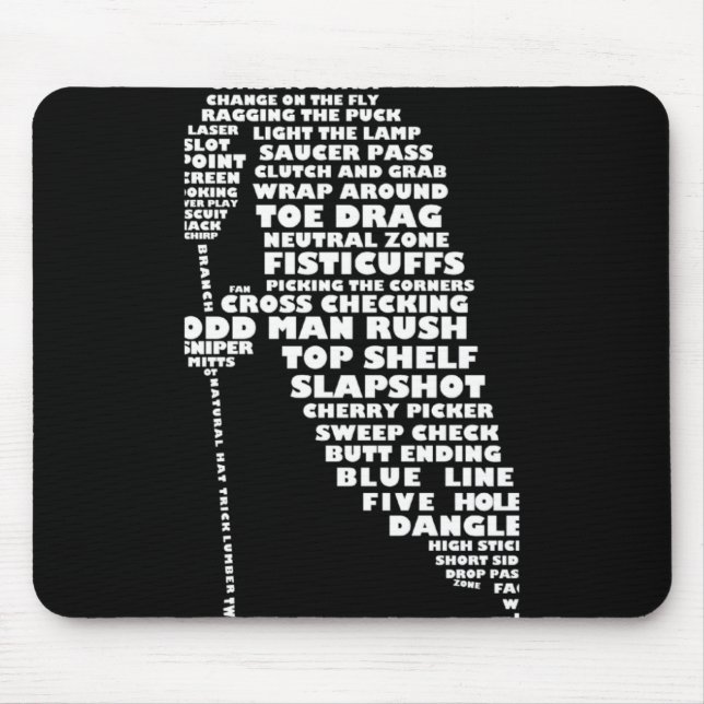 Hockey Player Tygraphy Childrens T Shirt  Mouse Mat (Front)