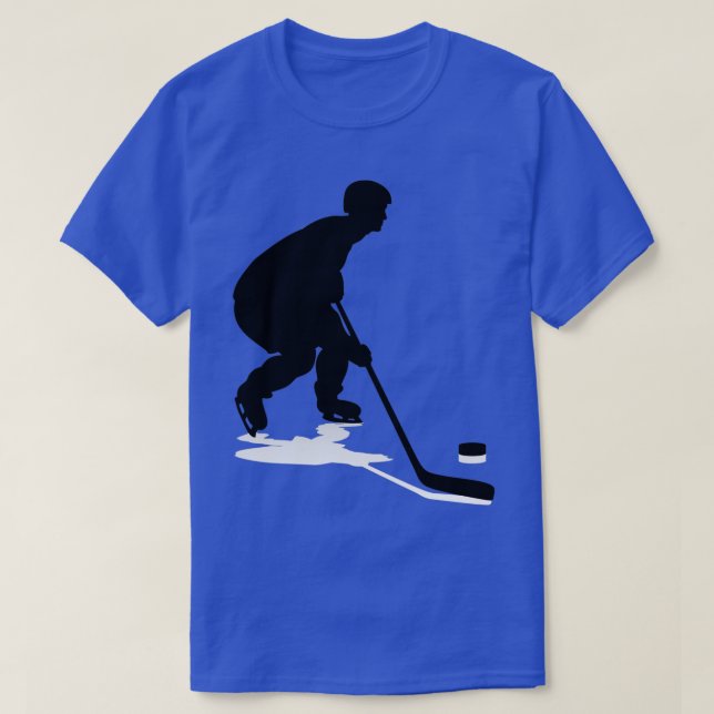 Hockey player typography ice skates T-Shirt (Design Front)
