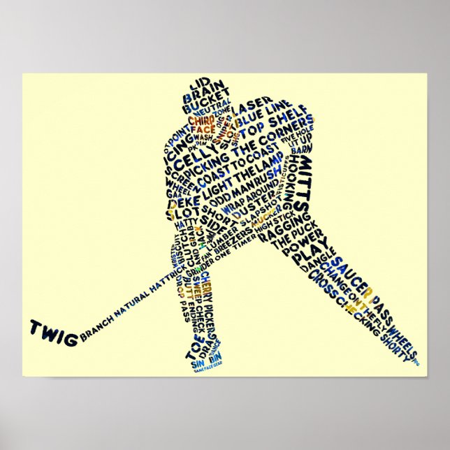 Hockey Player Typography Poster (Front)