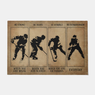 Hockey Player Welcome Door Mat, Hockey Lovers Doormat