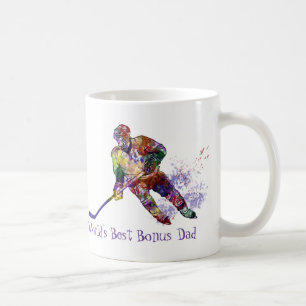 Hockey Player World's Best Bonus Dad Quote Coffee Mug