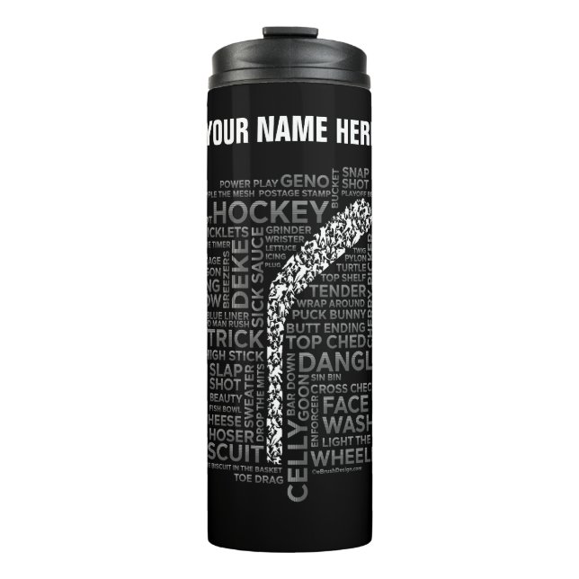 Hockey Players and Slang Thermal Tumbler (Front)