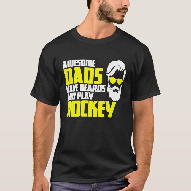 Hockey Playoff Beard Father's Day Saying Hockey Pl T-Shirt (Front)