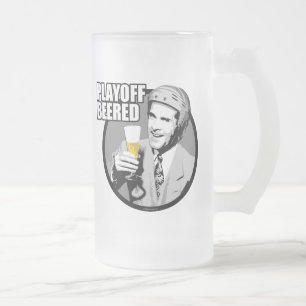Hockey Playoff Beered Frosted Glass Beer Mug