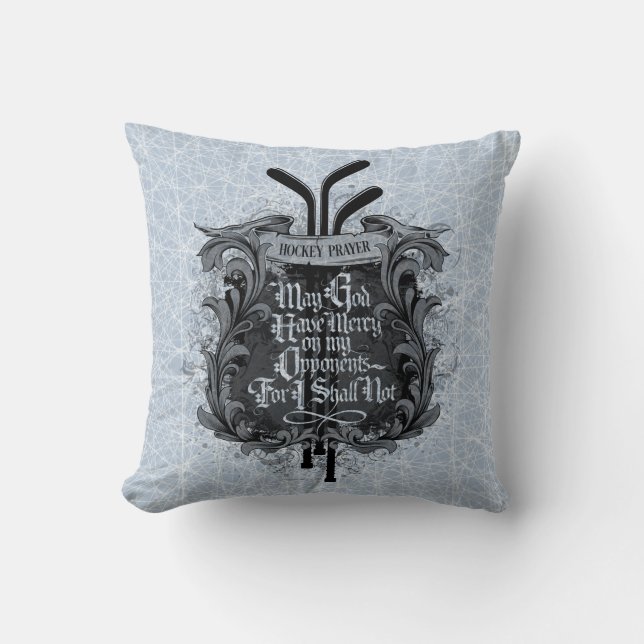 Hockey Prayer Throw Pillow (Front)