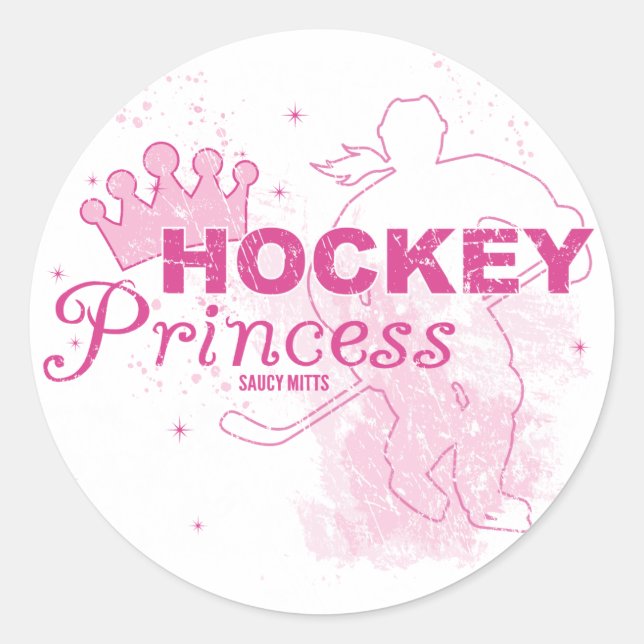 Hockey Princess Classic Round Sticker (Front)