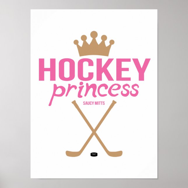 Hockey Princess Pink Girls Hockey Sticks Poster (Front)
