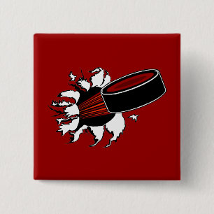 Hockey Puck 15 Cm Square Badge