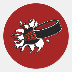 Hockey Puck Classic Round Sticker